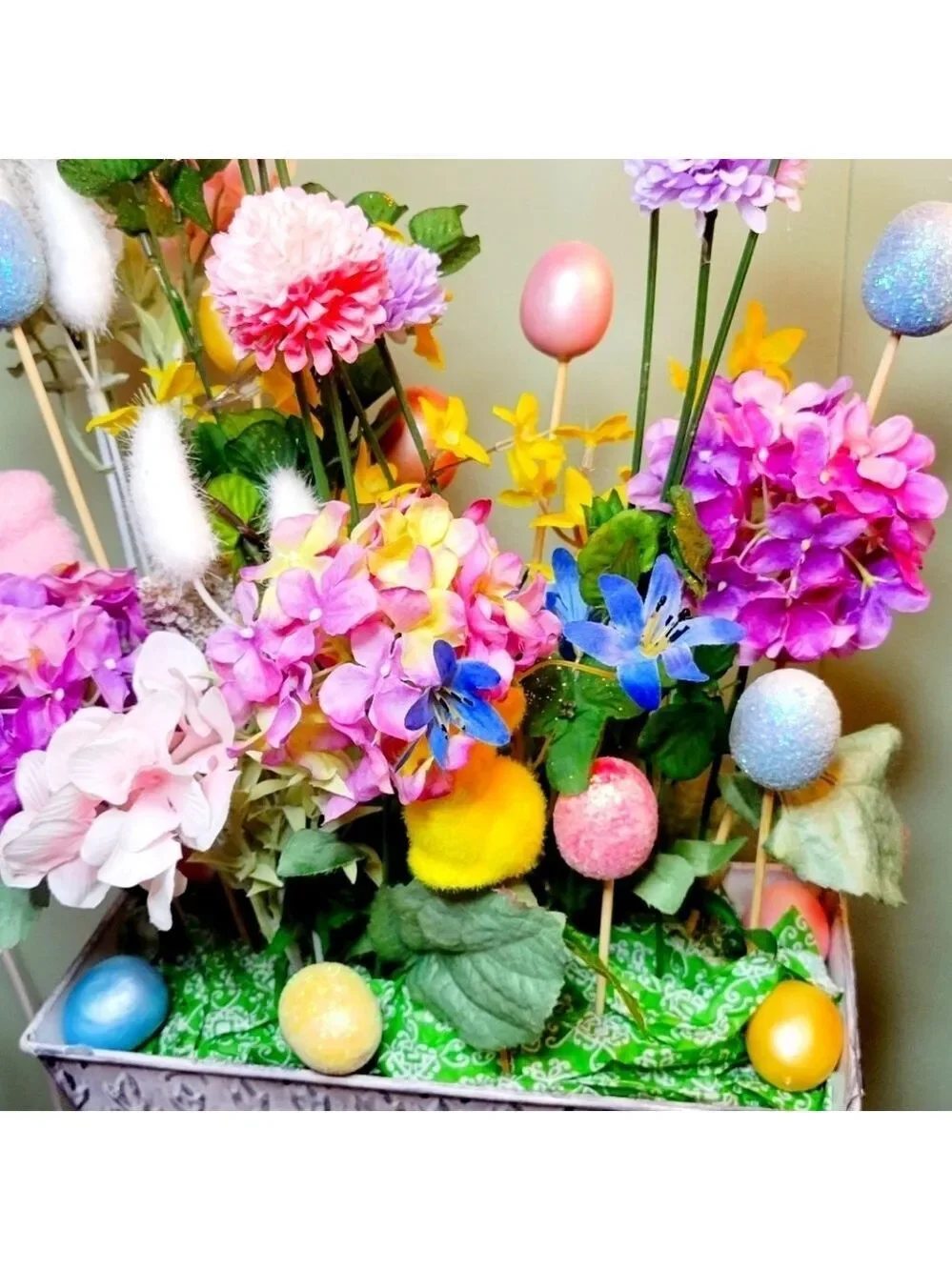 Handcrafted Easter Table Decor Planter 10x4